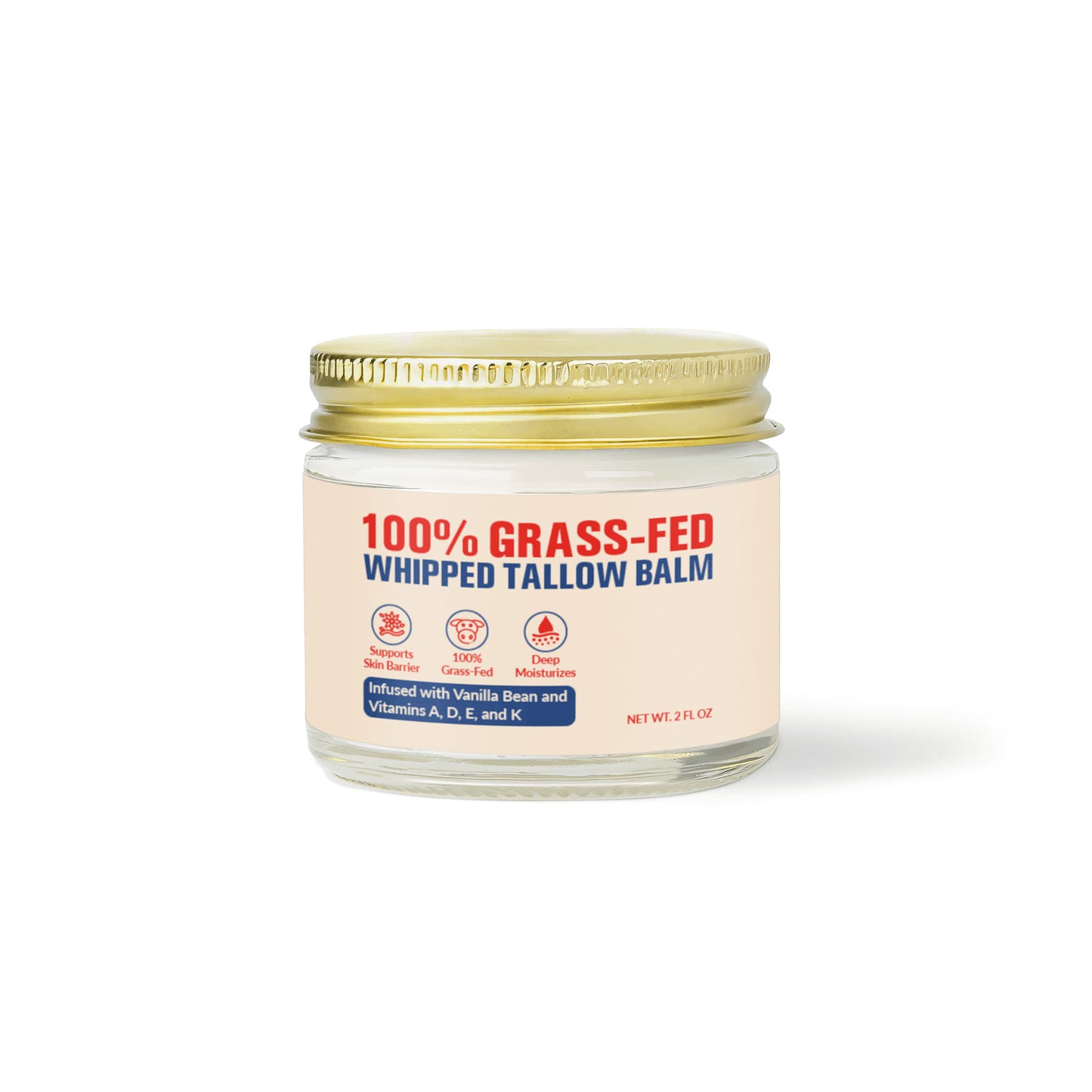 Whipped Grass-Fed Tallow Balm with Vanilla Bean