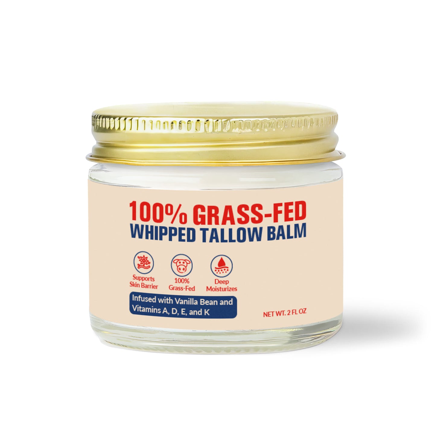 Whipped Grass-Fed Tallow Balm with Vanilla Bean