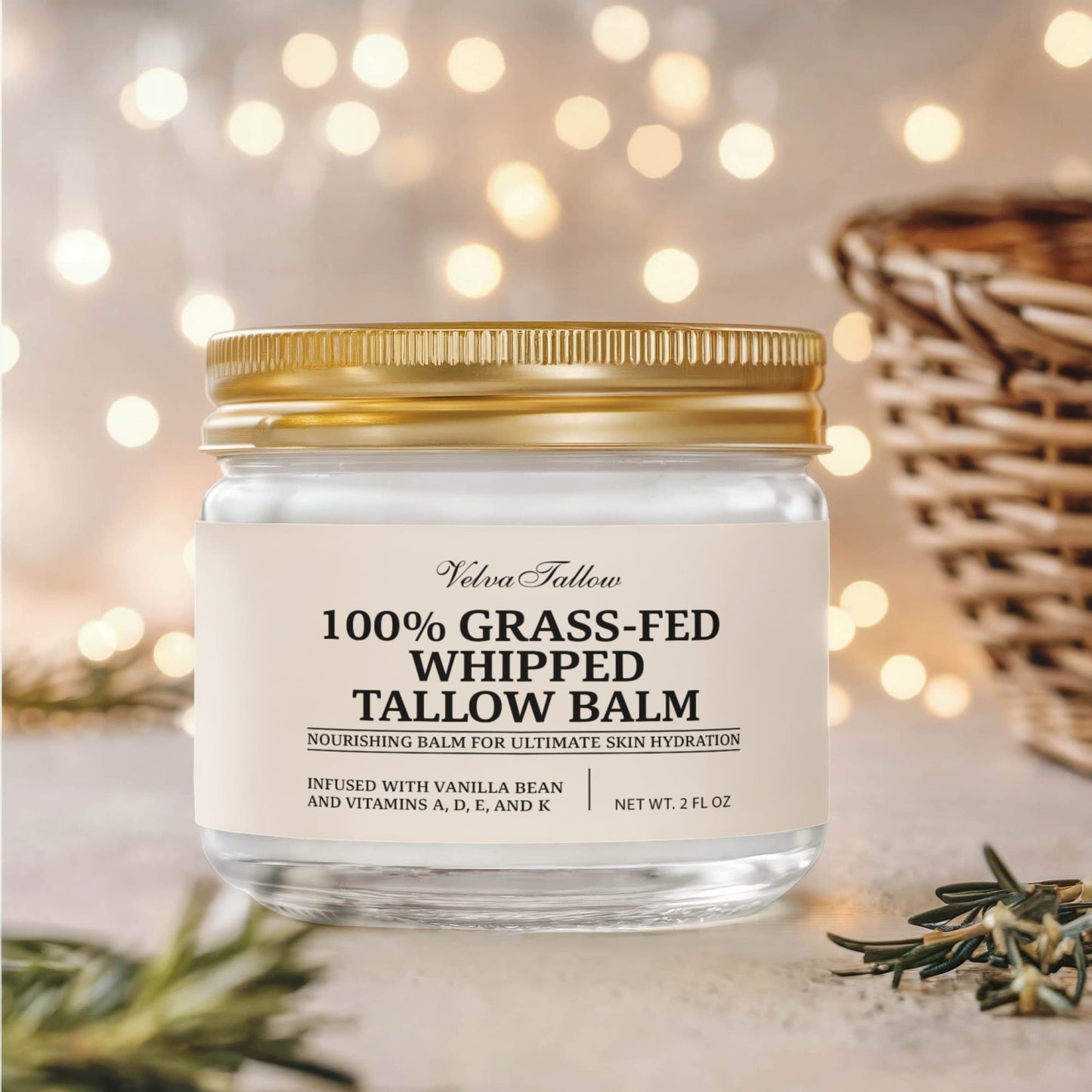 Whipped Grass-Fed Tallow Balm with Vanilla Bean