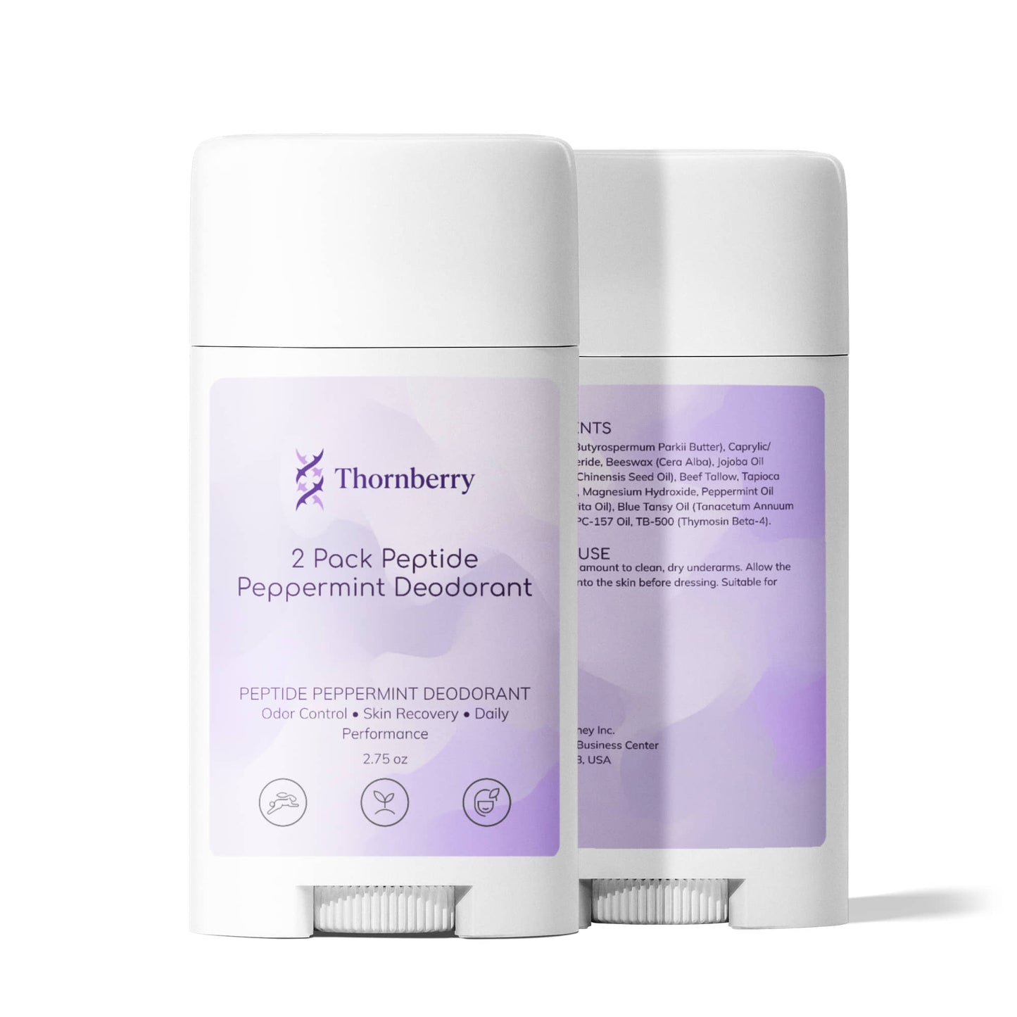 2 Pack Peptide Peppermint Deodorant