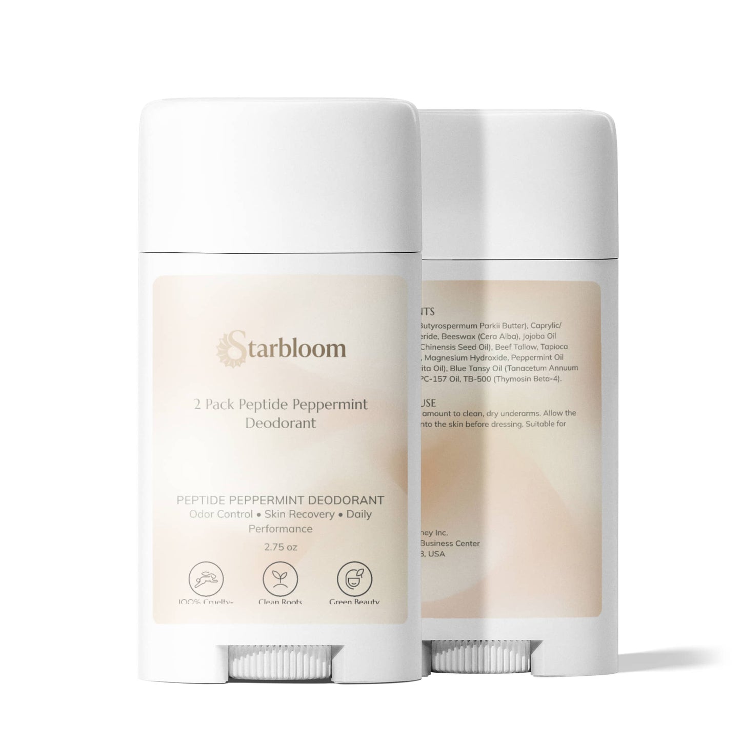 2 Pack Peptide Peppermint Deodorant