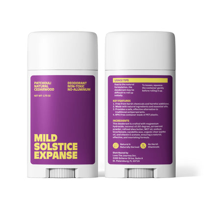 2 Pack Non-toxic Natural Deodorant, Aluminum-Free for Men