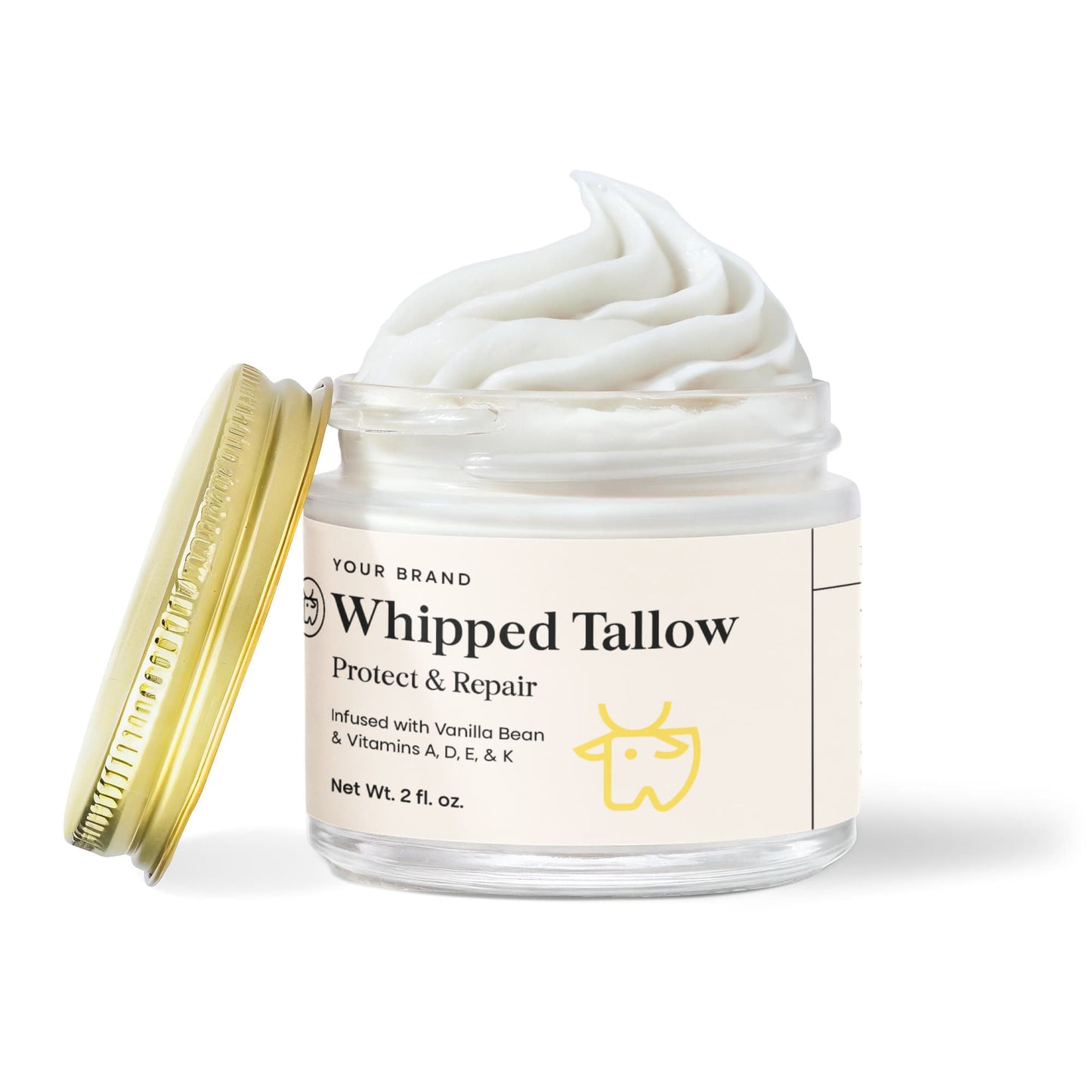 Whipped Grass-Fed Tallow Balm with Vanilla Bean