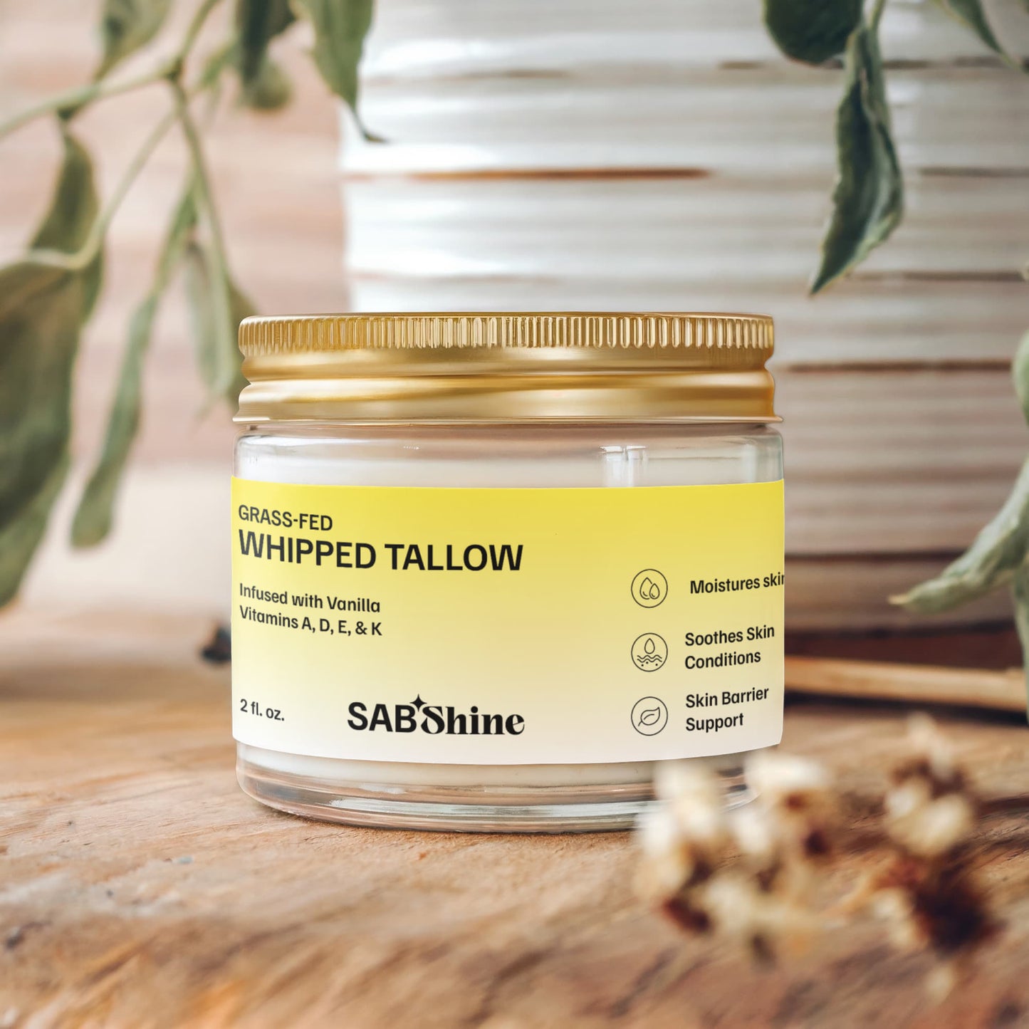 Whipped Grass-Fed Tallow Balm with Vanilla Bean