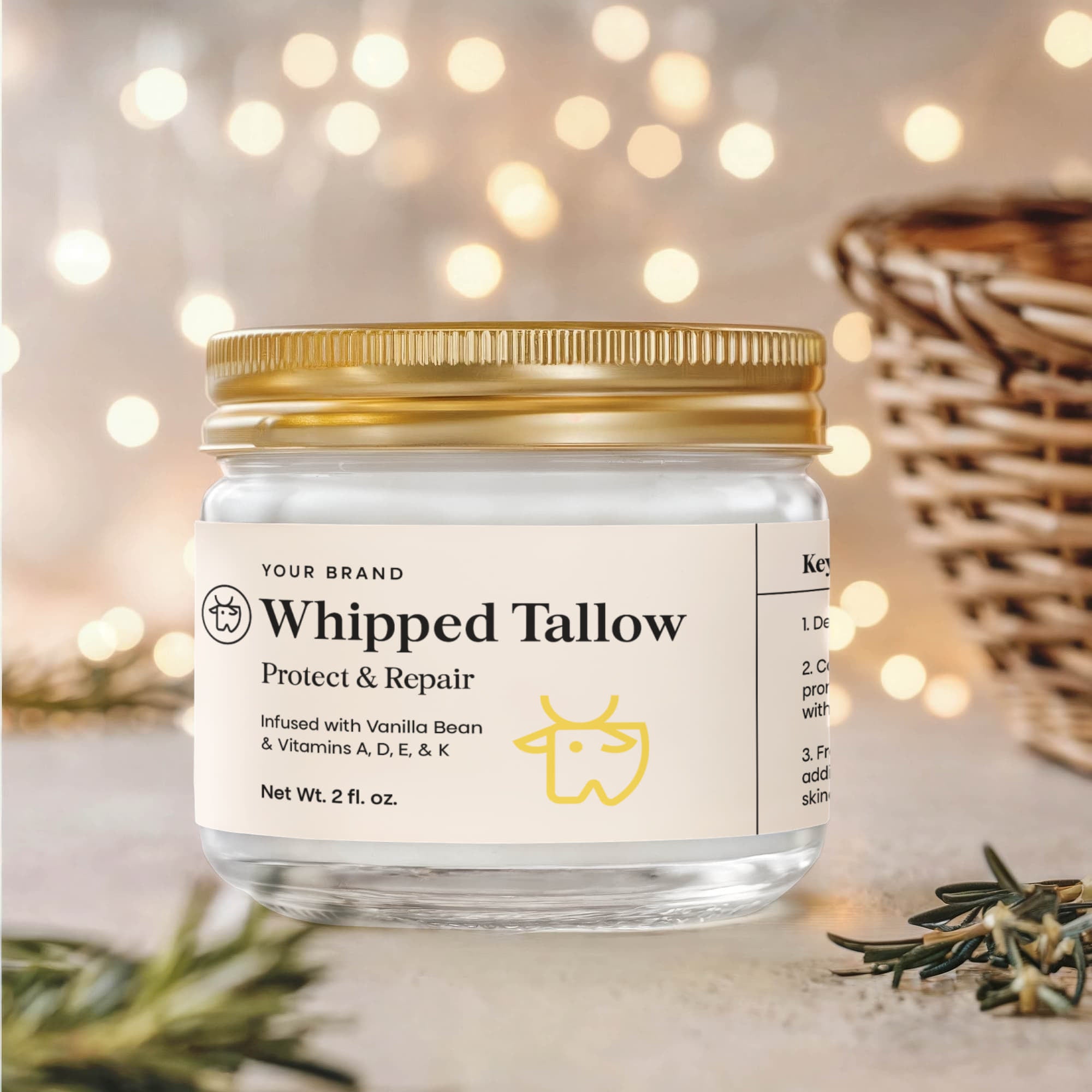 Whipped Grass-Fed Tallow Balm with Vanilla Bean