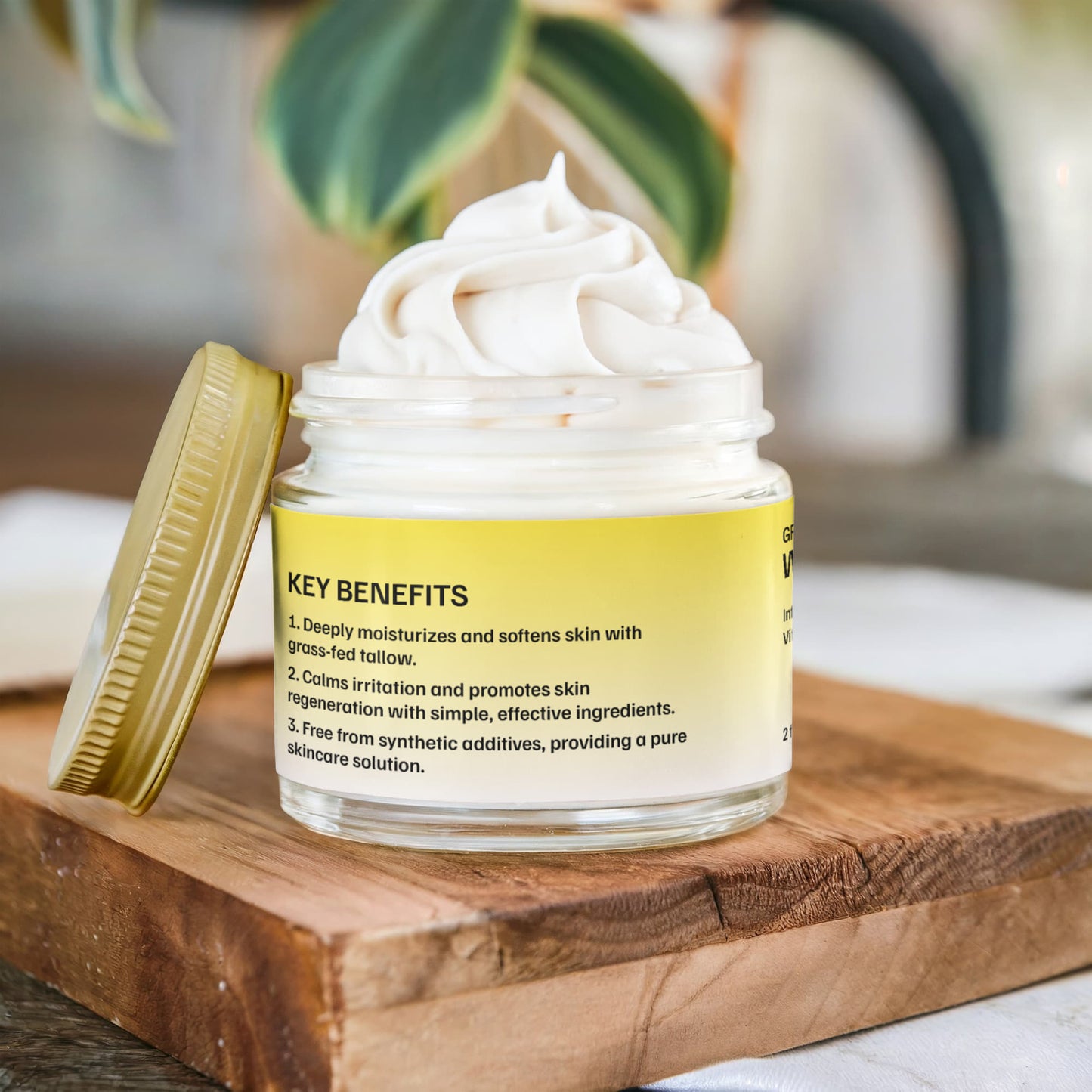 Whipped Grass-Fed Tallow Balm with Vanilla Bean