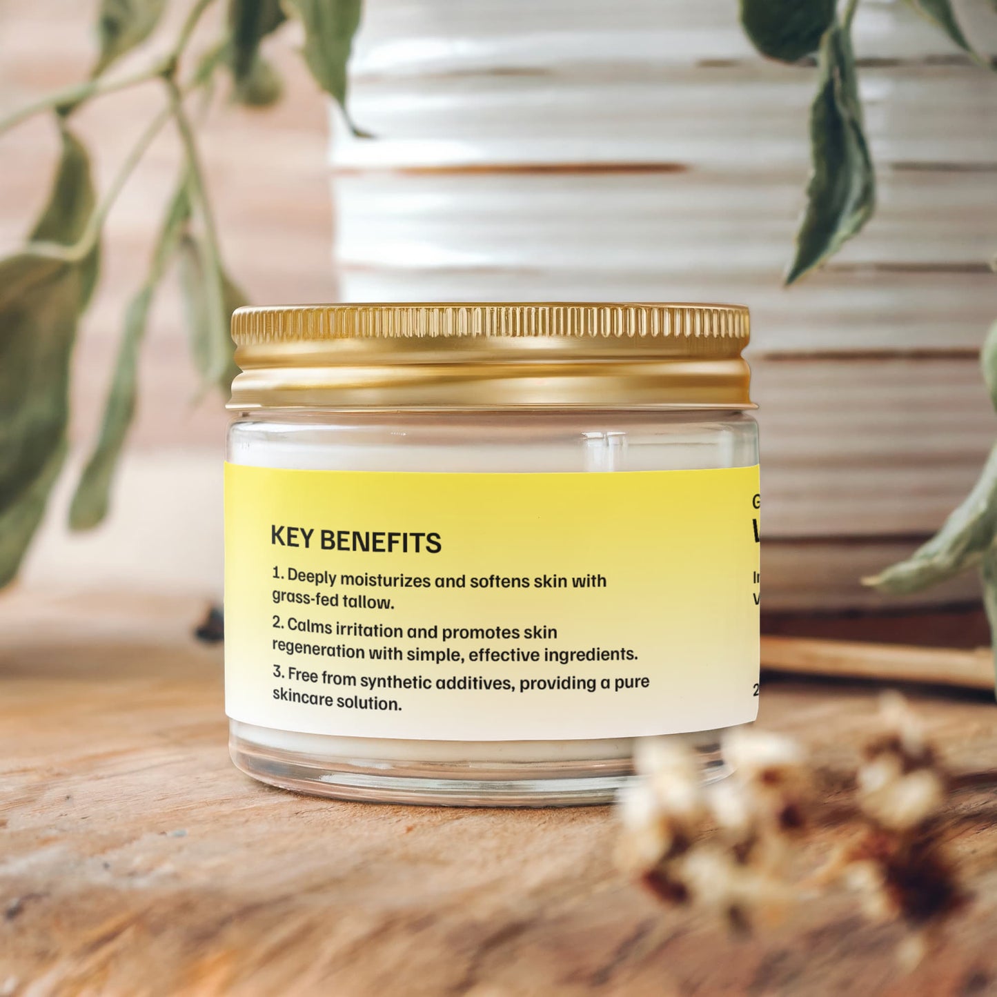 Whipped Grass-Fed Tallow Balm with Vanilla Bean