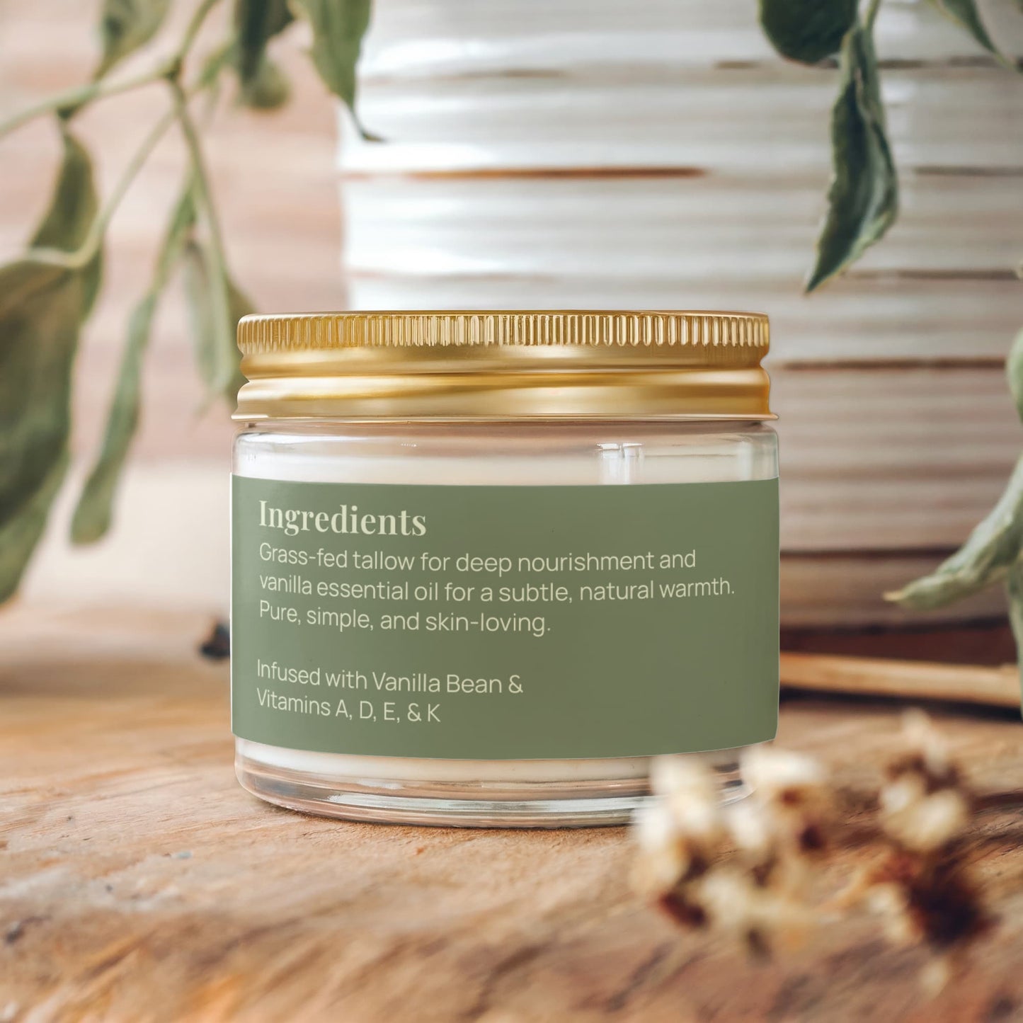 Whipped Grass-Fed Tallow Balm with Vanilla Bean