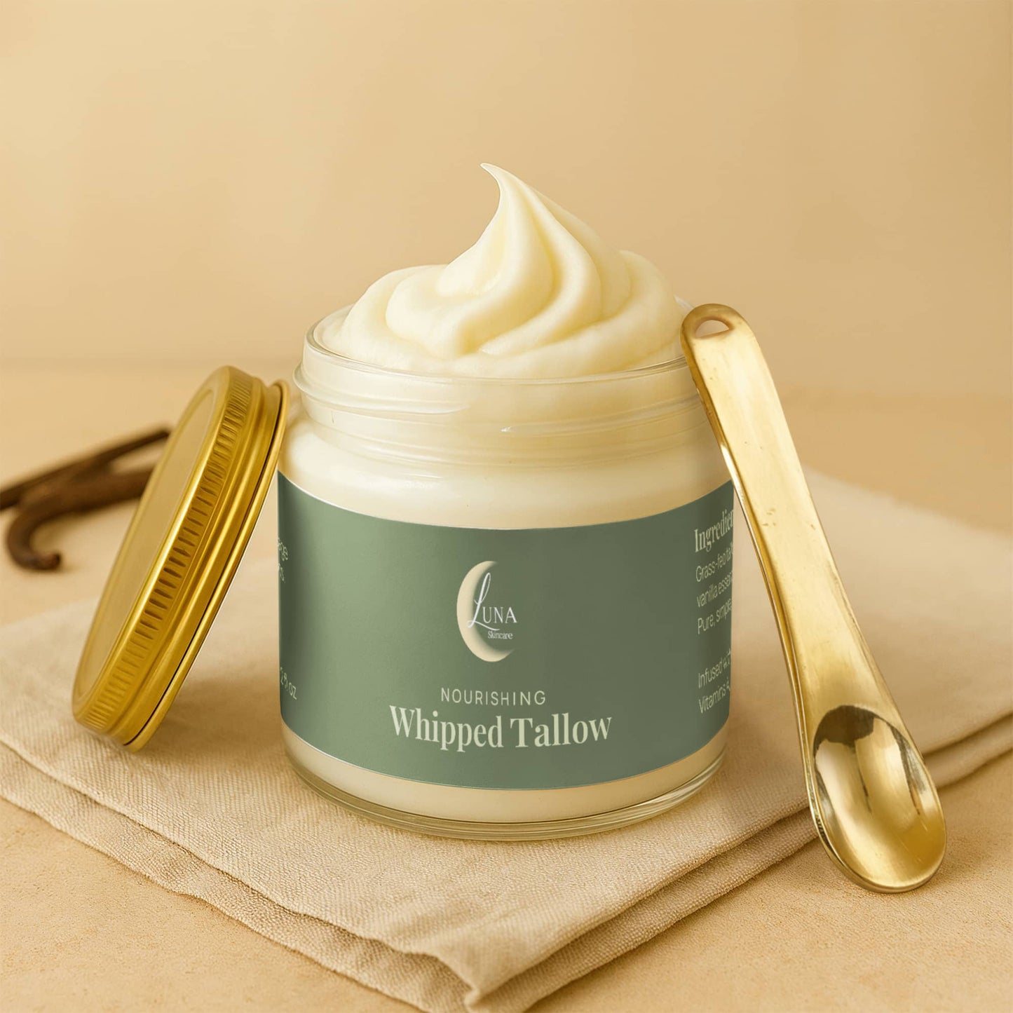 Whipped Grass-Fed Tallow Balm with Vanilla Bean