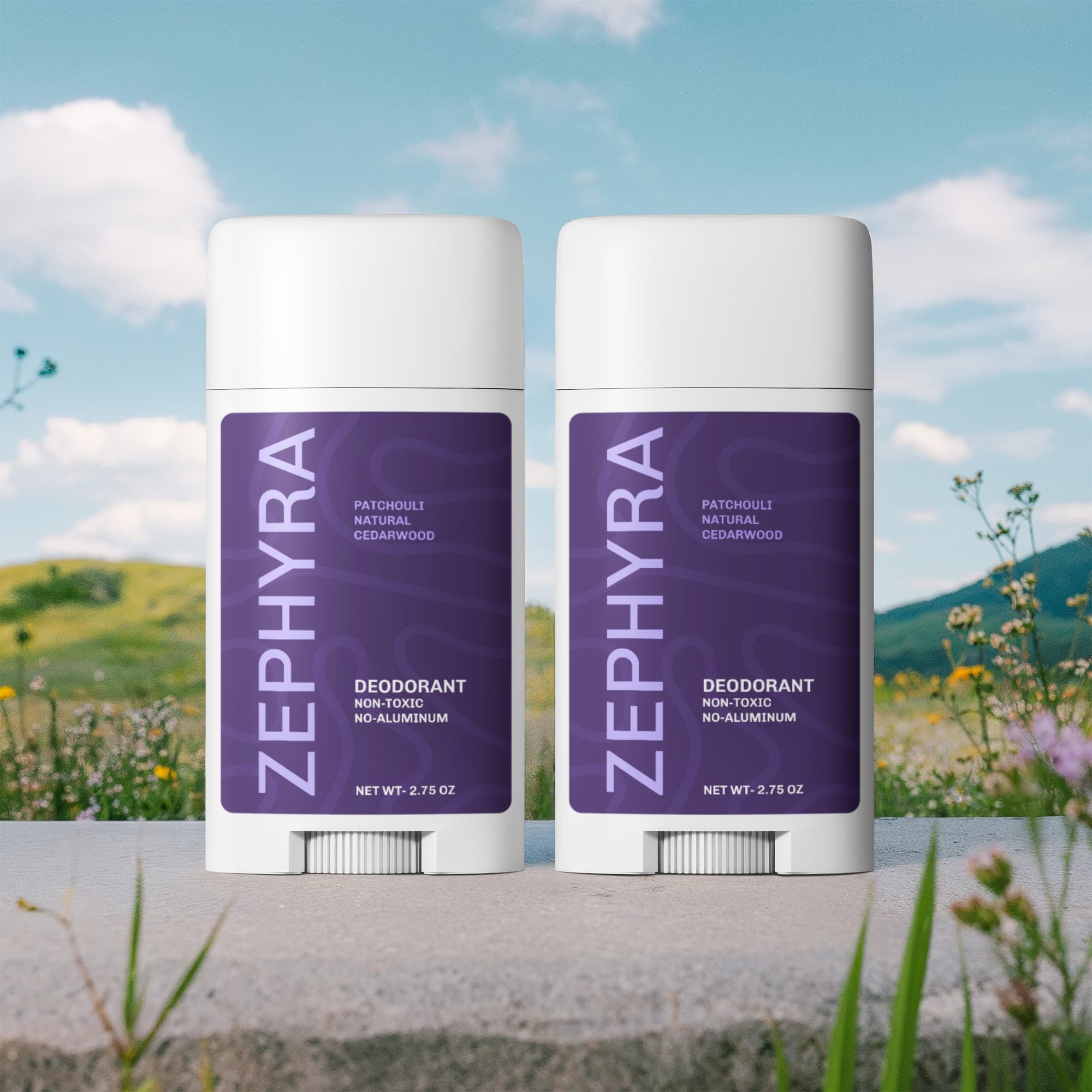 2 Pack Non-toxic Natural Deodorant, Aluminum-Free for Women