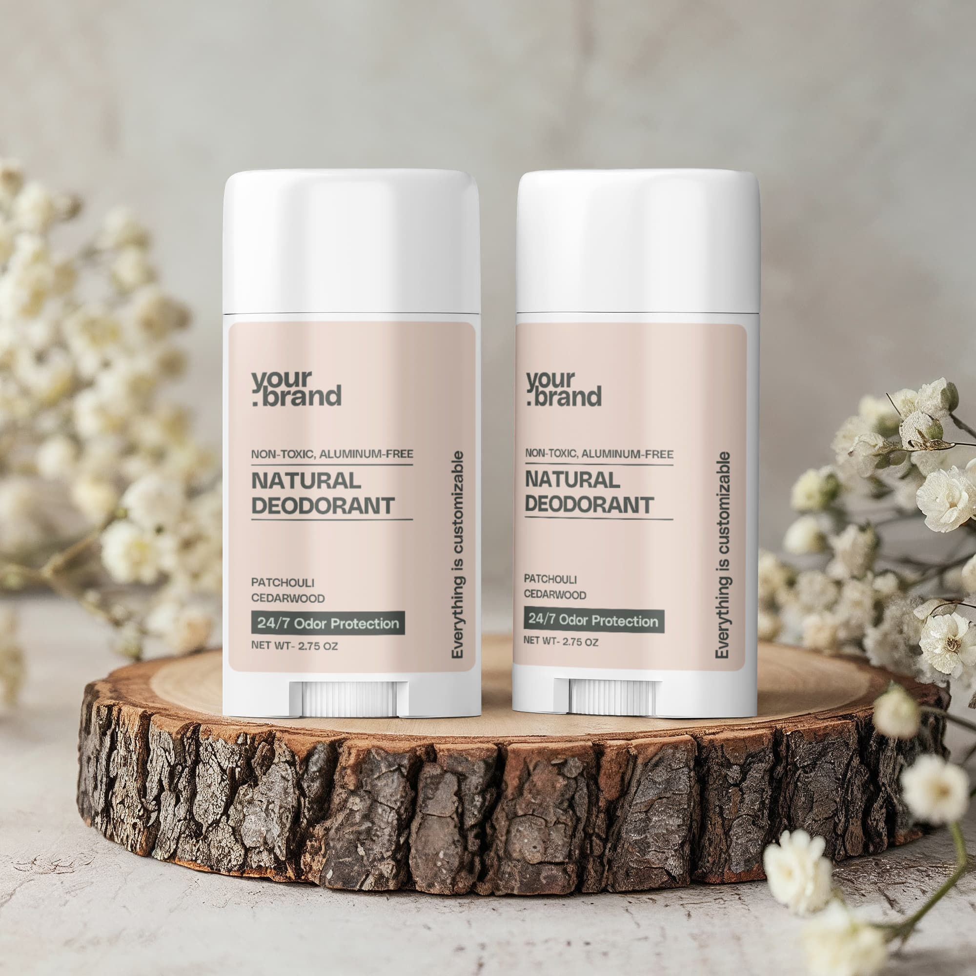 2 Pack Non-toxic Natural Deodorant, Aluminum-Free for Women
