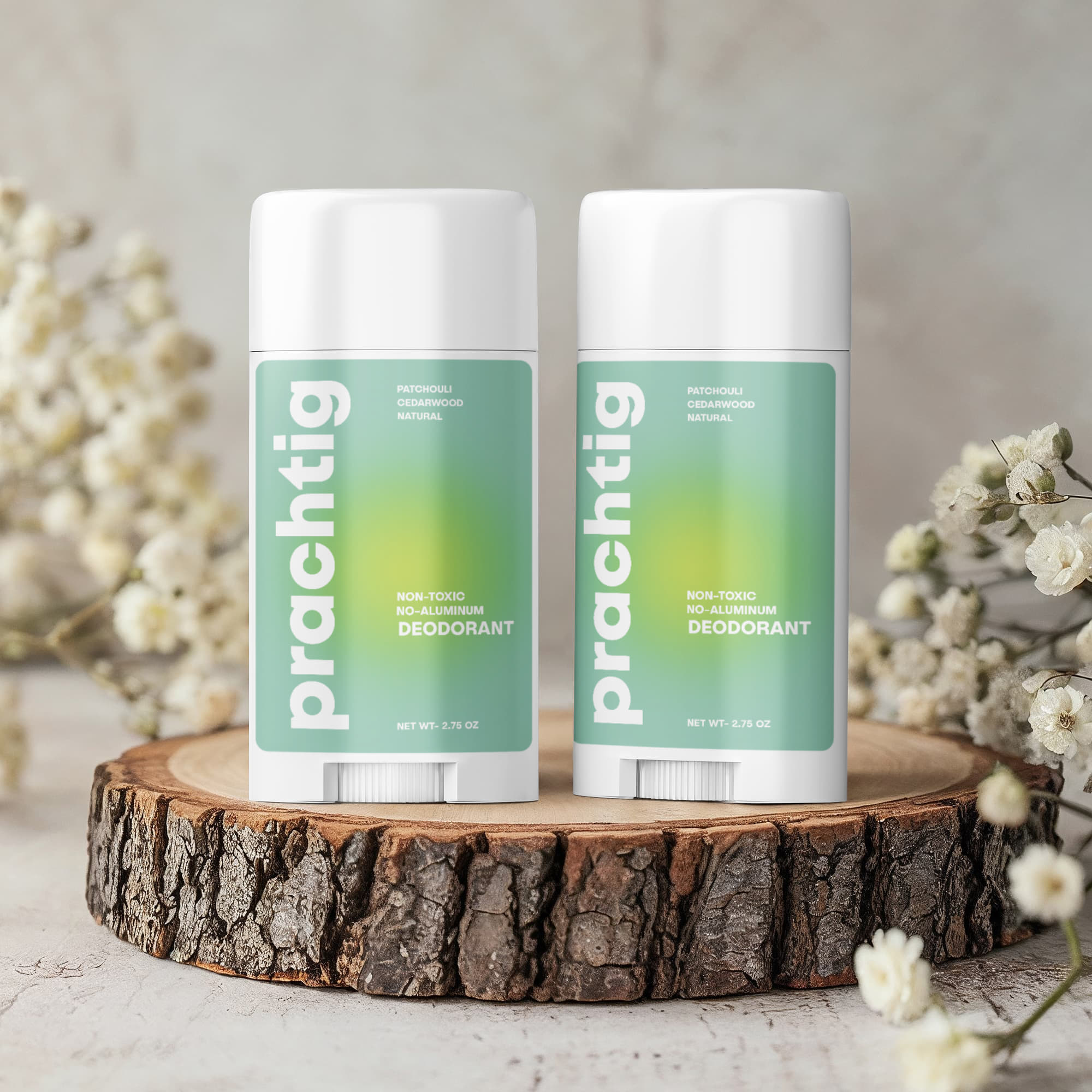 2 Pack Non-toxic Natural Deodorant, Aluminum-Free for Women