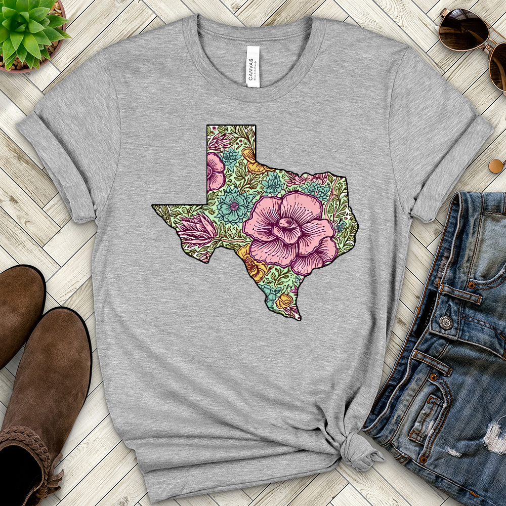 Floral Texas Heathered Tee