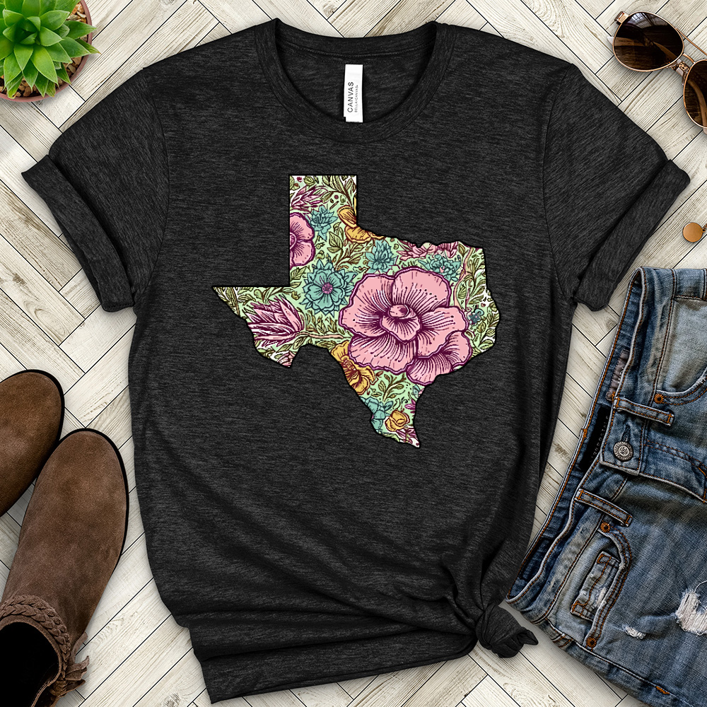 Floral Texas Heathered Tee