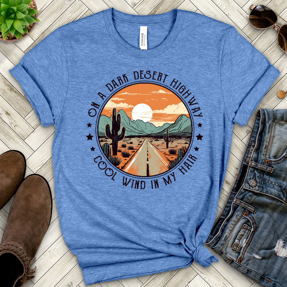 On A Dark Desert Highway Heathered Tee