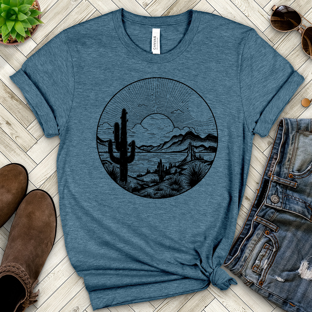 Line Art Desert Heathered Tee