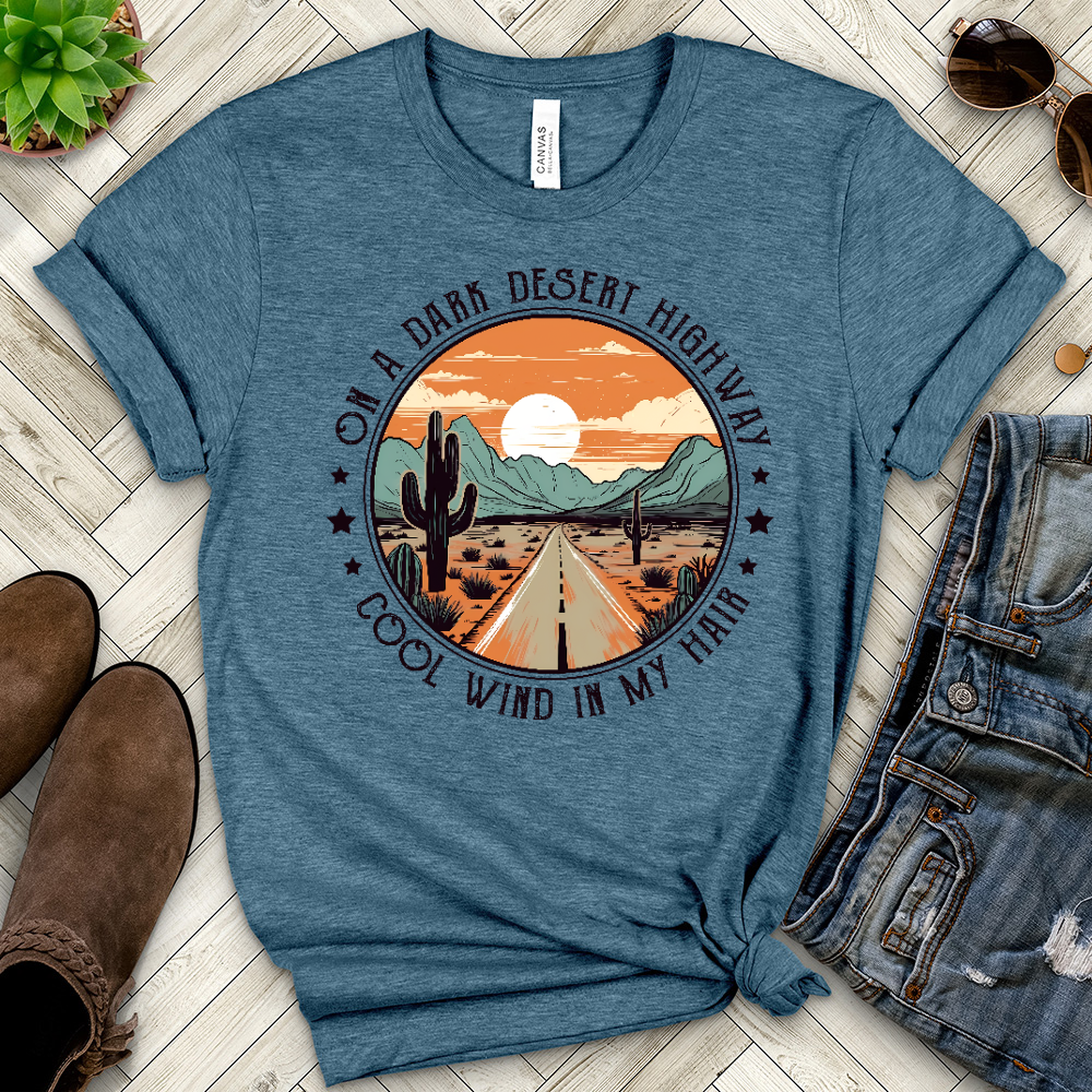 On A Dark Desert Highway Heathered Tee