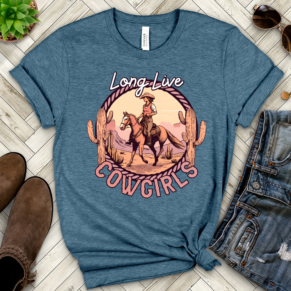 Long Live Cowgirl Heathered Tee