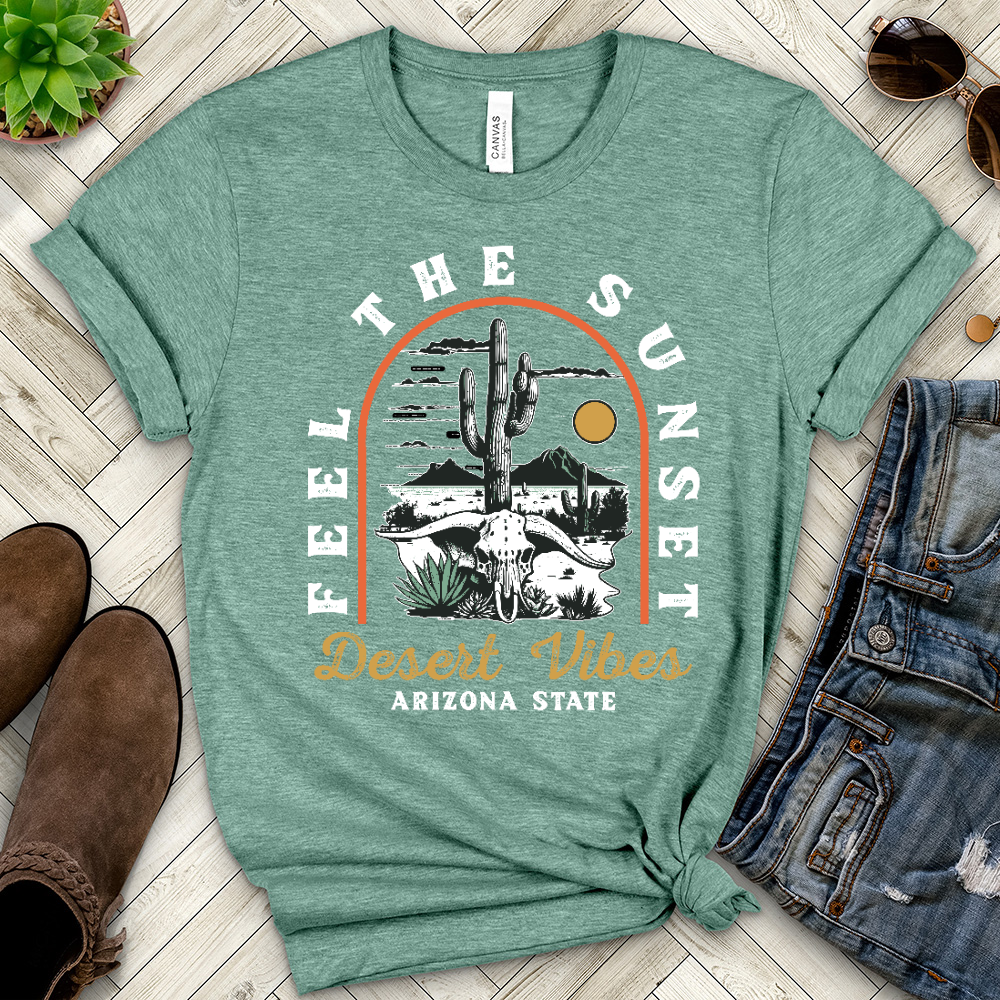 Feel the Sunset Heathered Tee