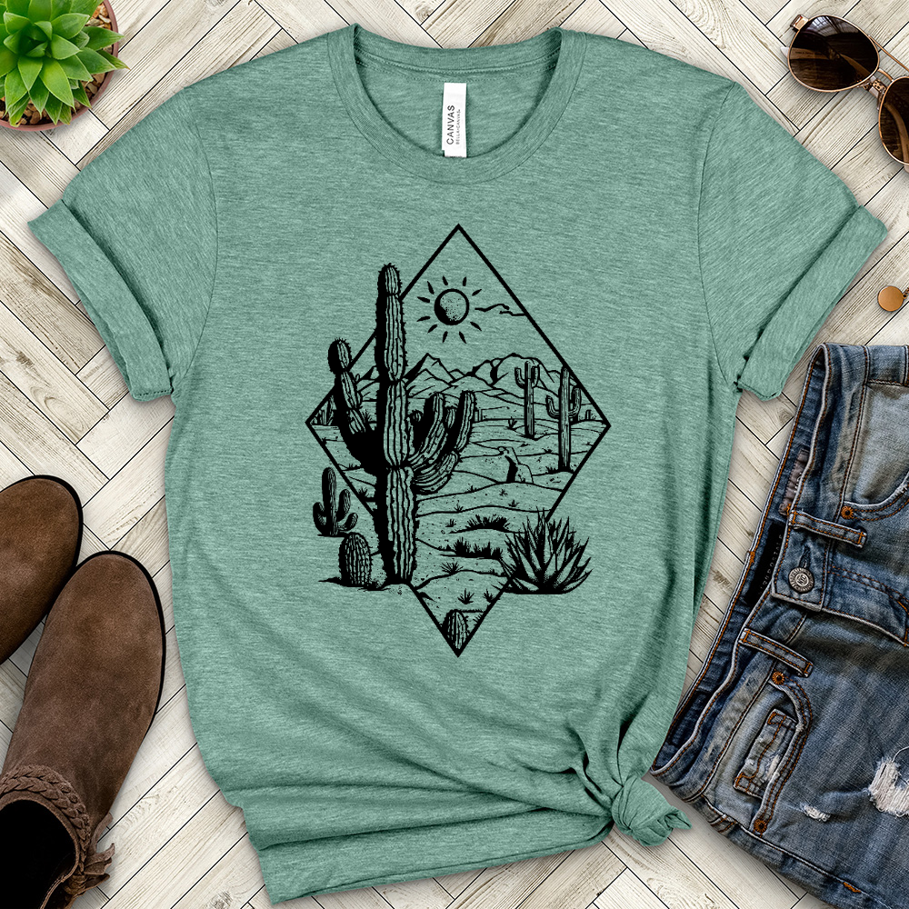 Cactus Desert Plants Heathered Tee