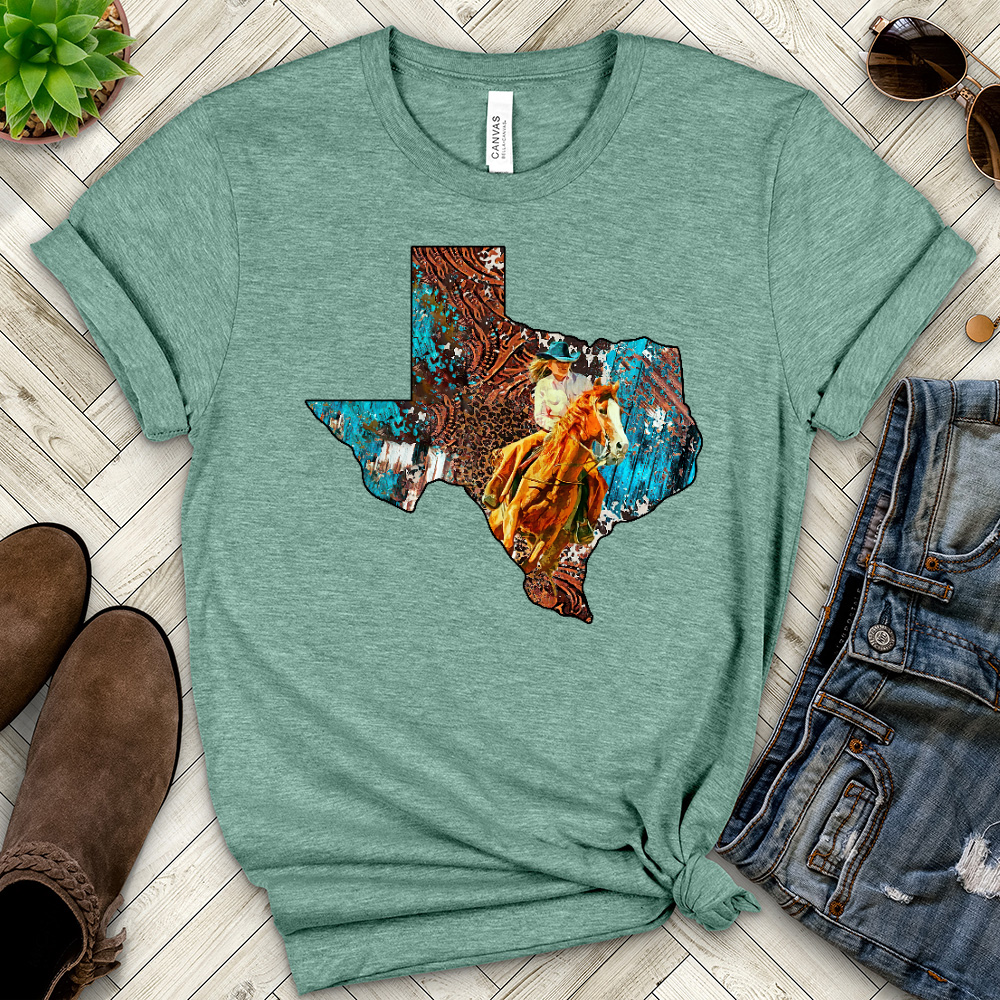 Aztec Barrel Racing Heathered Tee