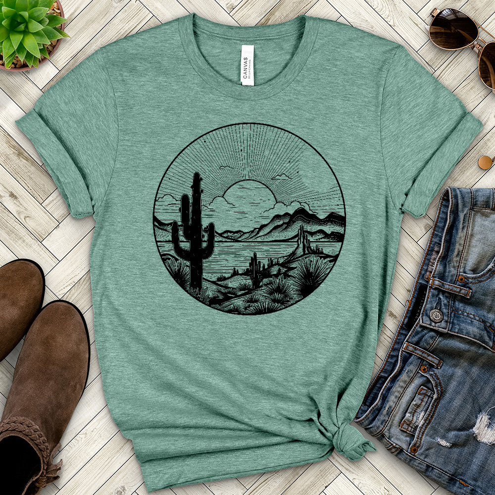Line Art Desert Heathered Tee