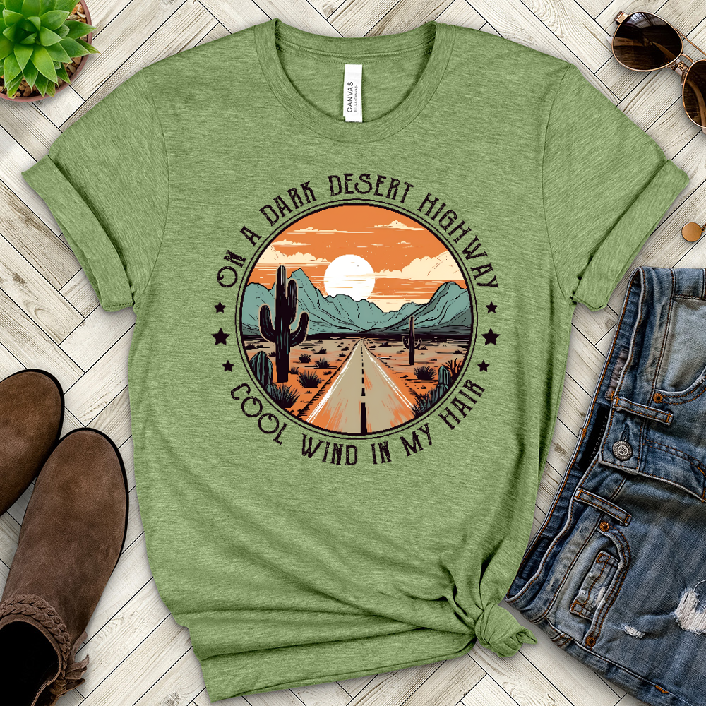 On A Dark Desert Highway Heathered Tee