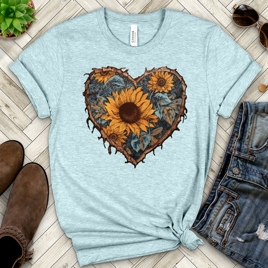 Sunflower Heart Heathered Tee