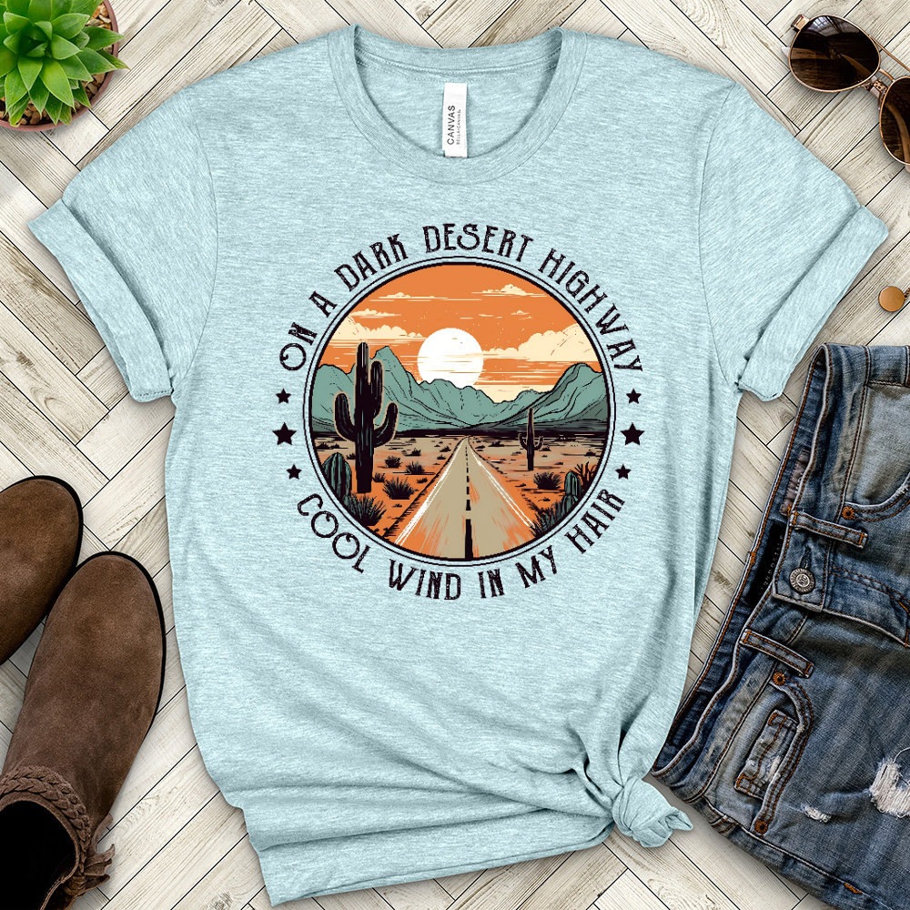 On A Dark Desert Highway Heathered Tee