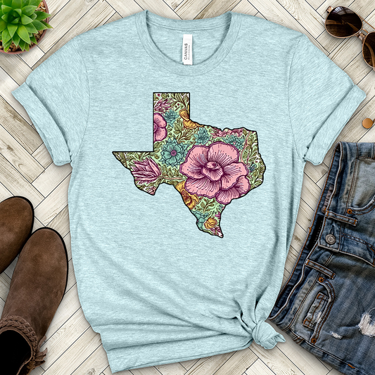 Floral Texas Heathered Tee