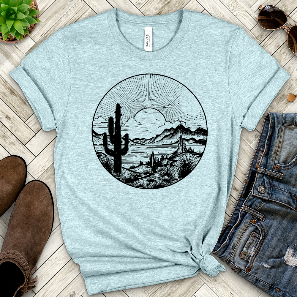 Line Art Desert Heathered Tee