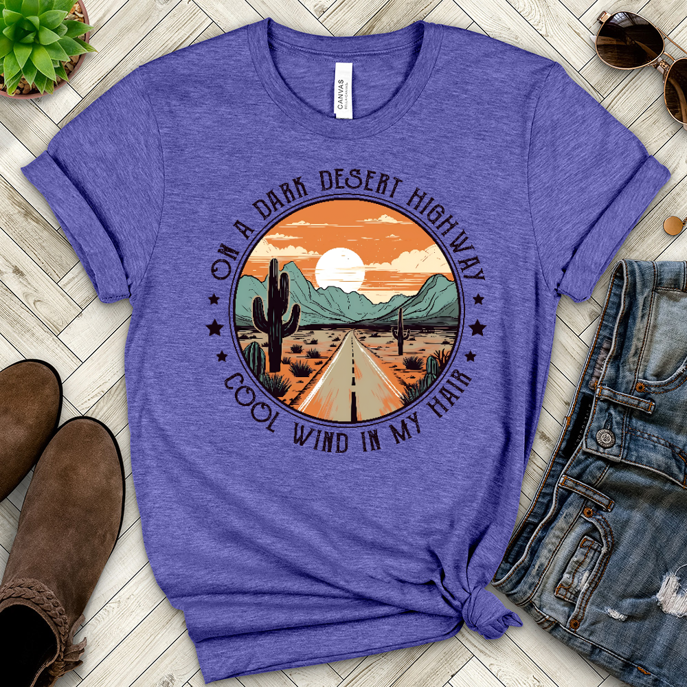 On A Dark Desert Highway Heathered Tee
