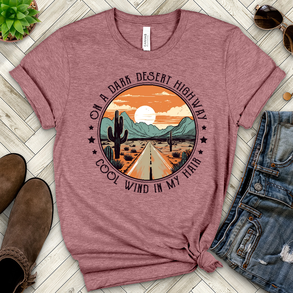 On A Dark Desert Highway Heathered Tee