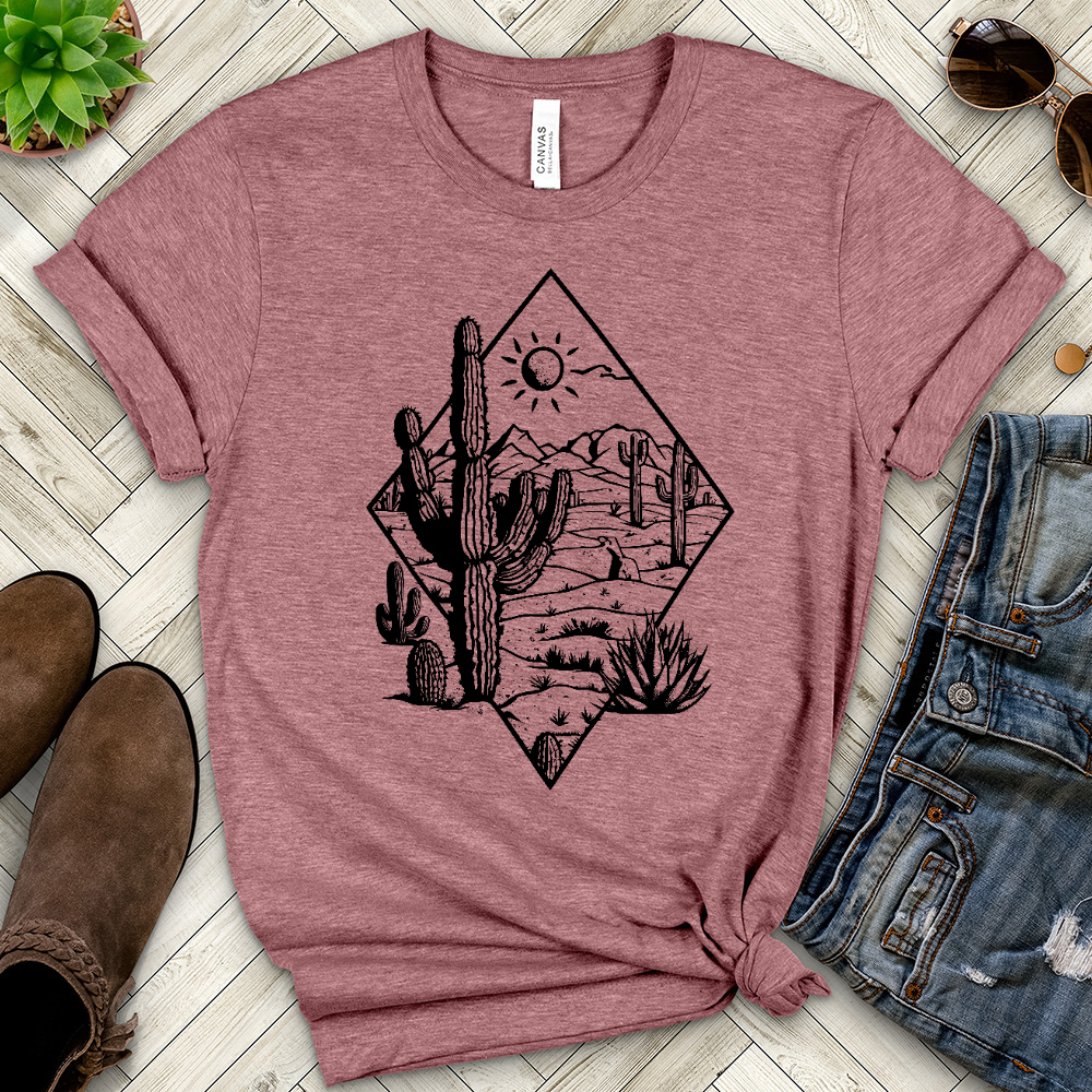 Cactus Desert Plants Heathered Tee