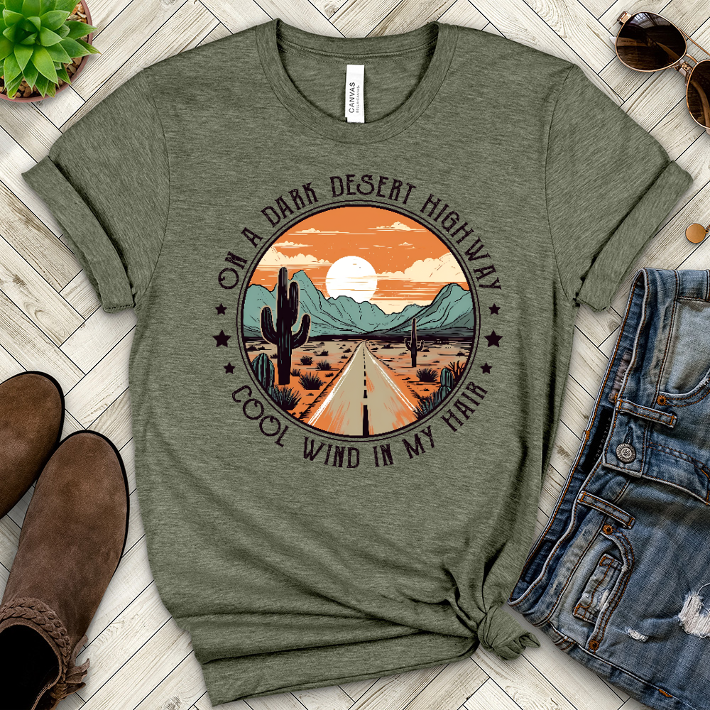 On A Dark Desert Highway Heathered Tee