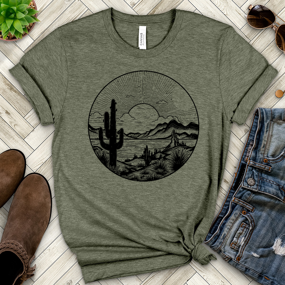 Line Art Desert Heathered Tee