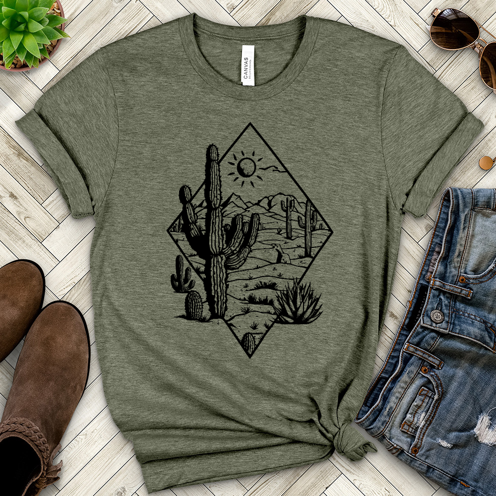 Cactus Desert Plants Heathered Tee