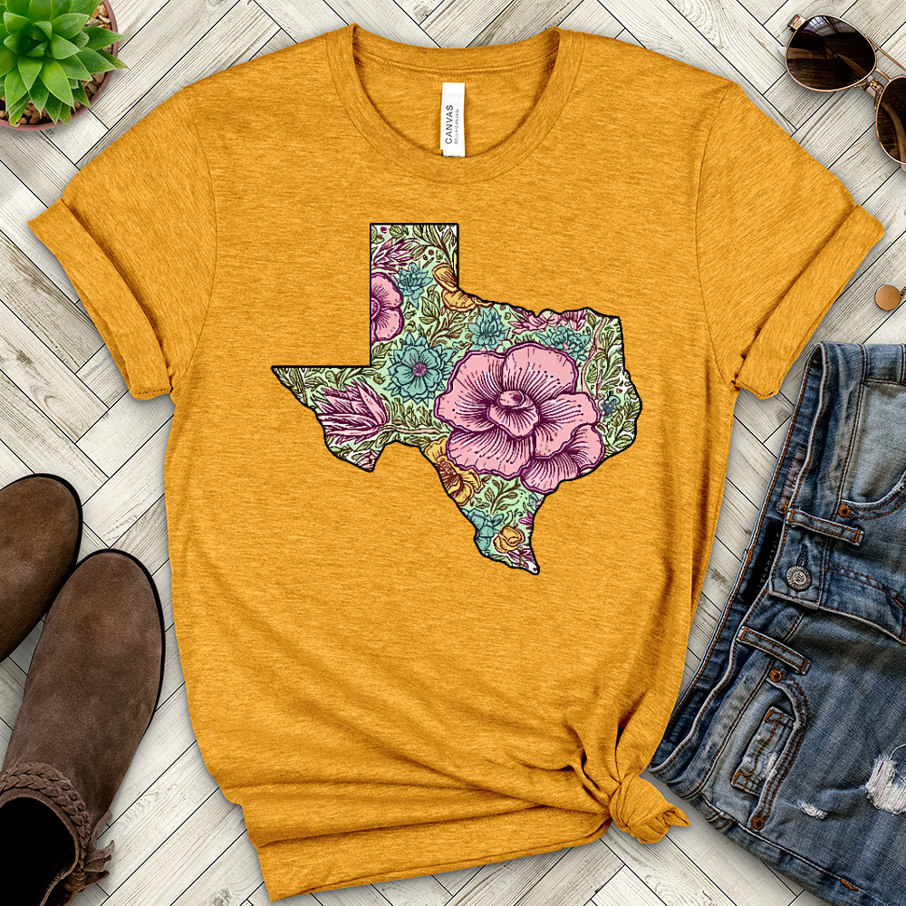 Floral Texas Heathered Tee