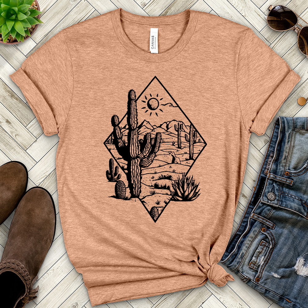 Cactus Desert Plants Heathered Tee