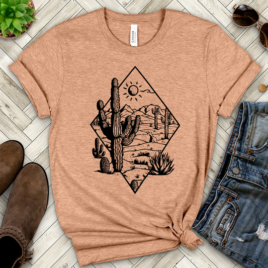 Cactus Desert Plants Heathered Tee