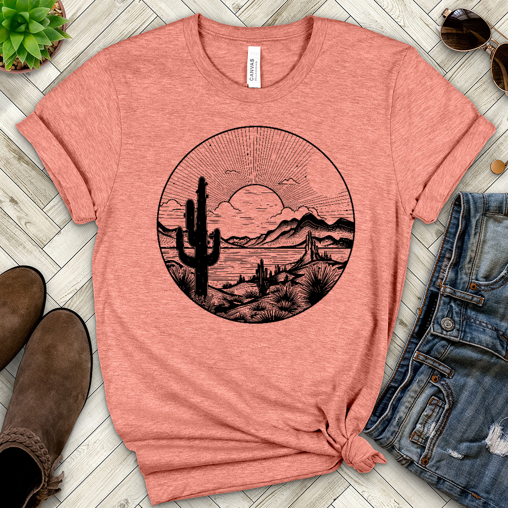 Line Art Desert Heathered Tee
