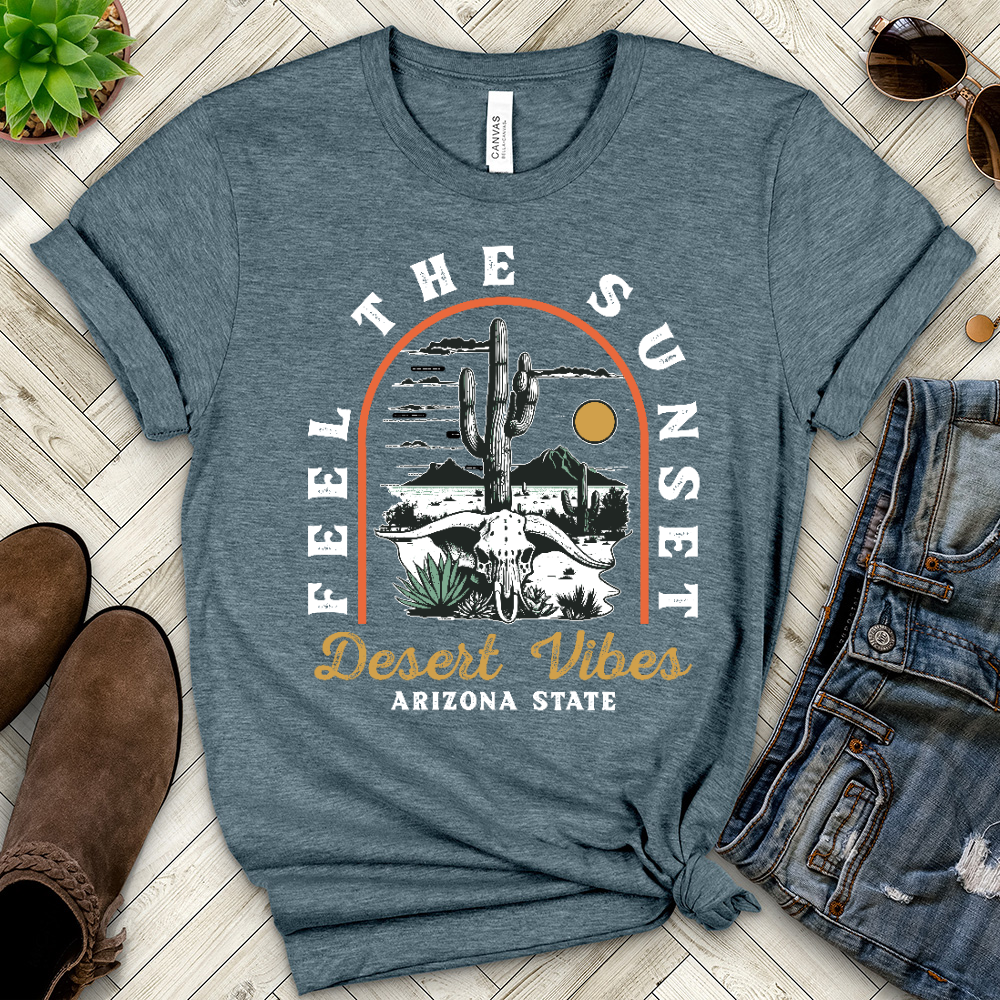 Feel the Sunset Heathered Tee