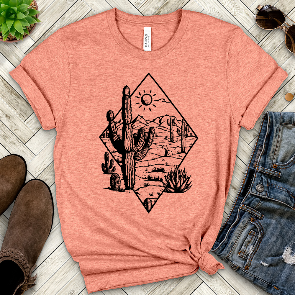 Cactus Desert Plants Heathered Tee