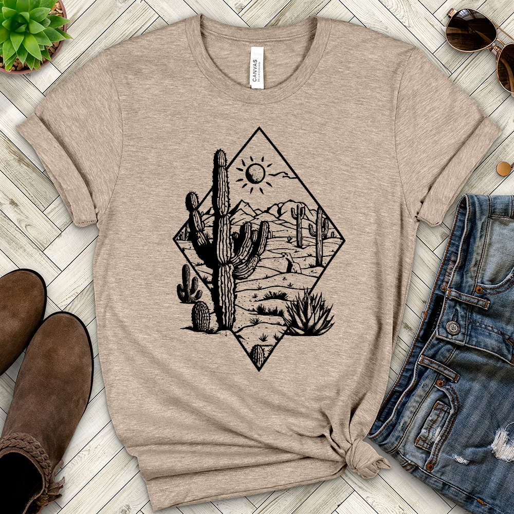 Cactus Desert Plants Heathered Tee